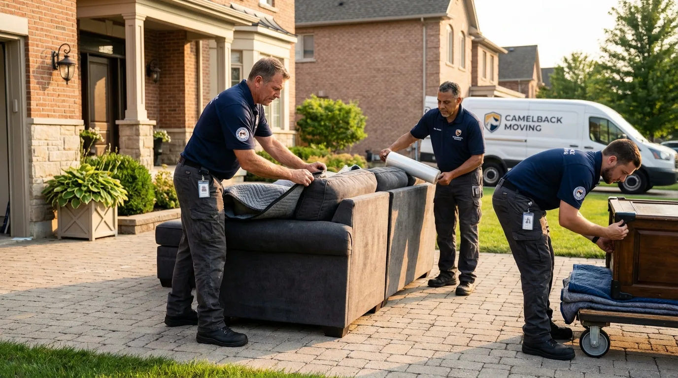 Large estate moving crew wrapping furniture in Sunnyside, WA