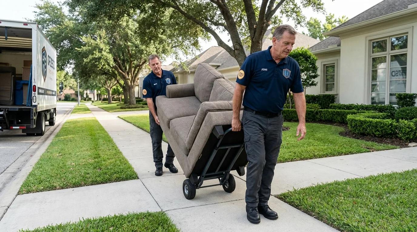 Local residential moving crew loading furniture in Sunnyside, WA